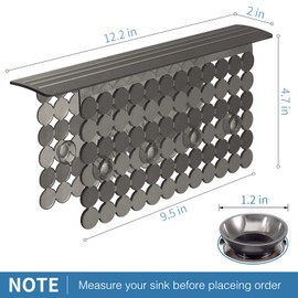 Bligli Plastic Sink Saddle, Sink Divider Mat with Strong Suction Cups, Kitchen Divided Sink Protector Mat for Glassware Dishes, Easy to Clean and No Smell, 9.5" x 12", Translucent Grey