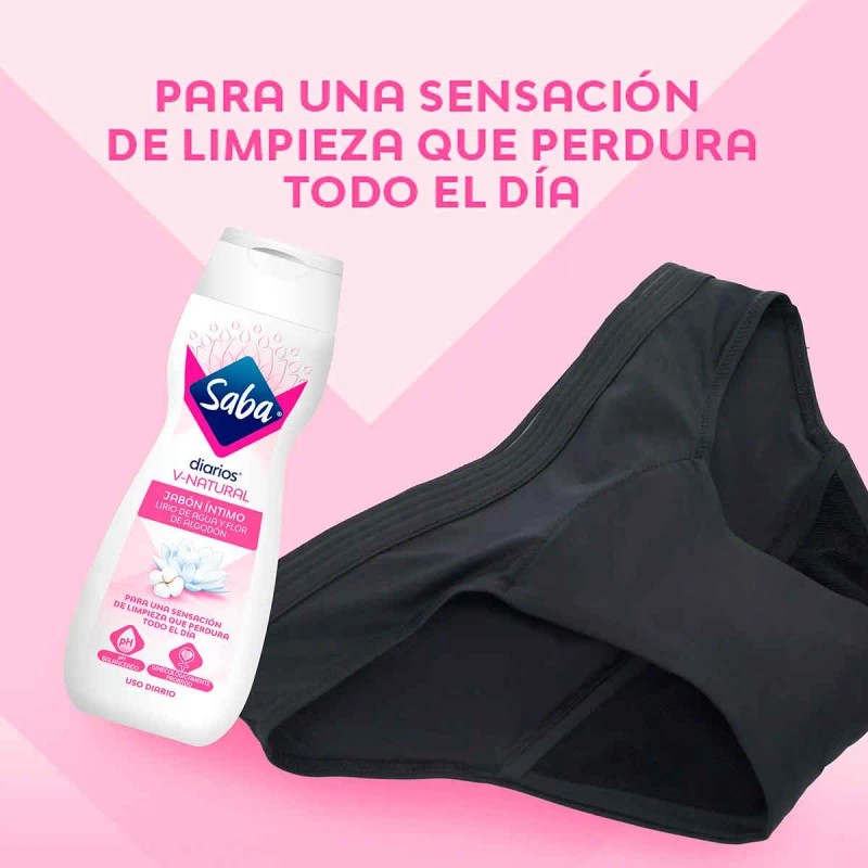 Jabón Íntimo Saba V-Natural 200ml | pH Balanceado | Con