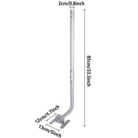 32.8" Universal TV Antenna Mount，Adjustable Antenna Mounting Pole，Weatherproof Mast Pole，Steel J-Mount for Outdoor/Attic Roof Wall Installation (Silver)
