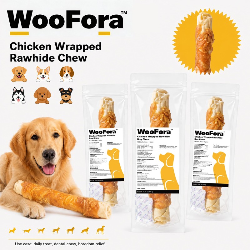Chicken Wrapped Rawhide Roll Dog Chew, 1 Count Long Lasting