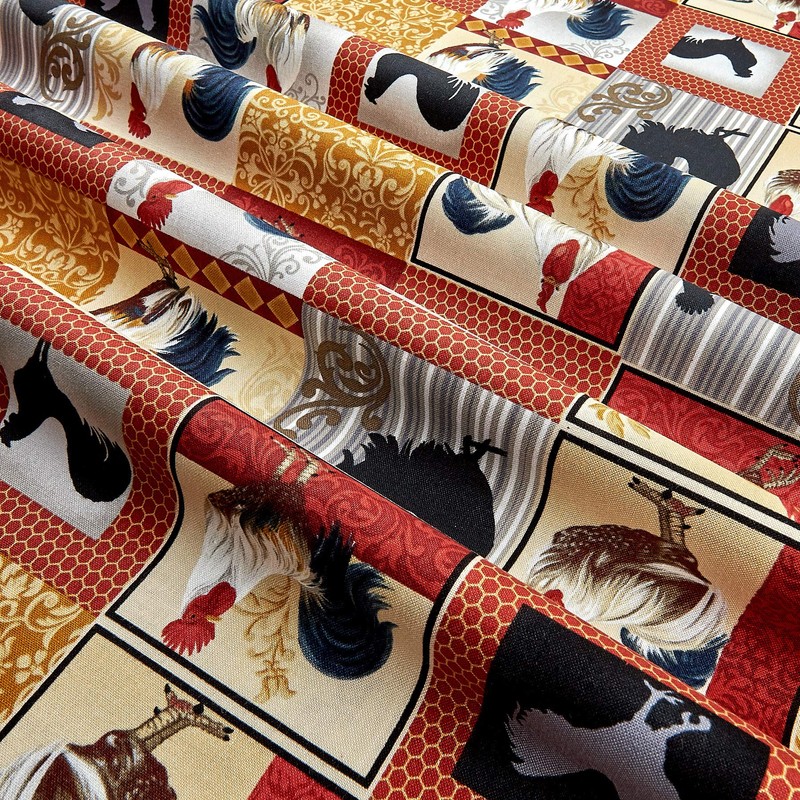Rooster Inn Patchwork Multi, Quilting Fabric by the Yard