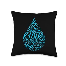 Buried in Baptism Shirt Baptism T-Shirt Christian Baptised Throw Pillow