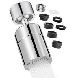 Wonvify Kitchen Faucet Aerator Metal Bathroom 2 Modes Supplied with 5 Adapters for M22 M20 Male or M24M22M20 Female Tap