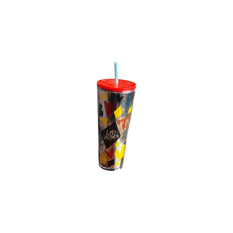 Starbucks Las Vegas Venti Lucky 777 Tumbler Orange Lid &