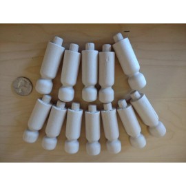 2-1/4" Unfinished Wooden Toy Doll People w/ Peg Tenon 12pc Packs Lot #TP01