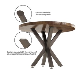 FUSHIAIPTC Table Legs 28 Inch for DIY Coffee, Dining Tables - Heavy Duty Metal Base for Glass, Marble, Wood Tops - Black