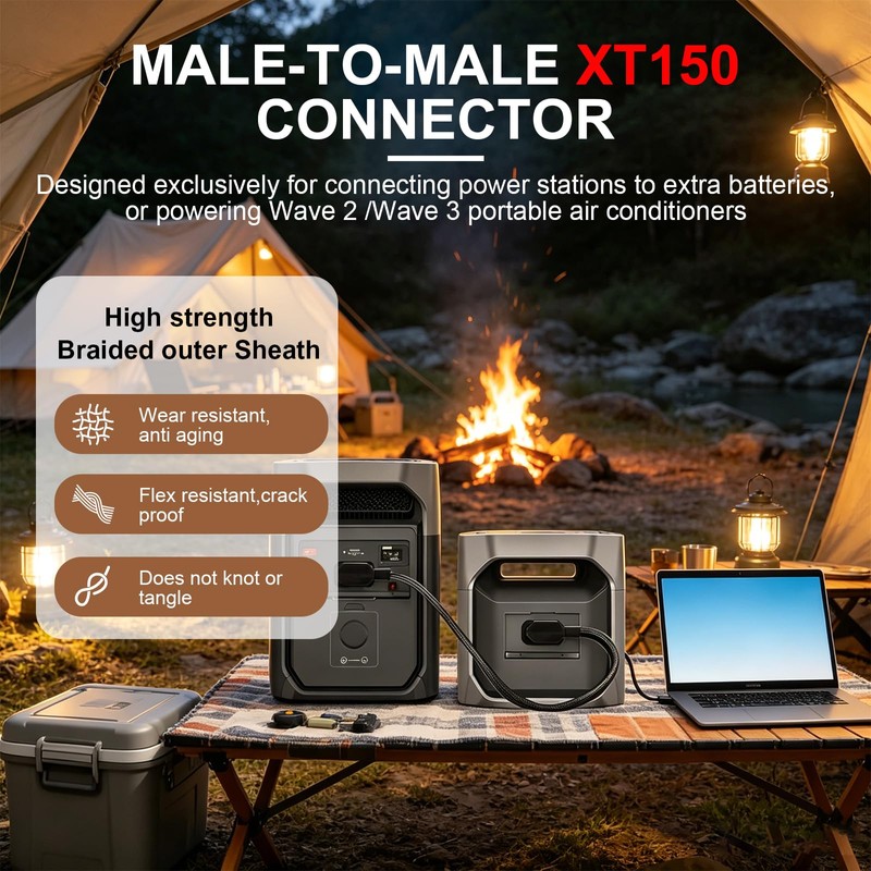 BZWBYFY XT150 Extra Battery Connection Cable Fit for EcoFlow Delta