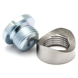 Ledaut M18X1.5 Bung and Plug Notched Style Bung and Plug Stepped Notched Style Mounting Bung and Plugs (1 Bungs/1 Plugs)