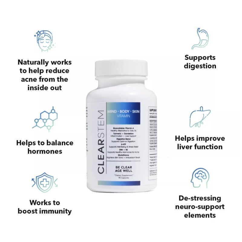 Clearstem MINDBODYSKIN® Hormonal Acne Supplement 90 Capsules