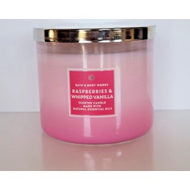 3-Wick Scented Candle 14.5 oz Large Raspberries & Whipped Vanilla 14.5 oz