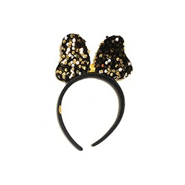Occasions Gift Giving Girls Big Sequin Bow Knot Headband Party Hair Accessory (Yellow)