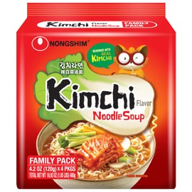 Nongshim Ramen Noodles, Gourmet Instant Ramen, Premium Microwavable Noodle Soup, Kimchi, 4.2 Ounce (Pack of 16)