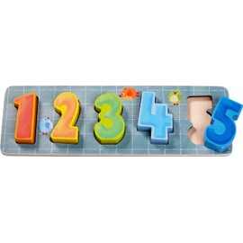 HABA 305405 Wooden Puzzle Count Time! Wooden Puzzle from 1 Year, Made in Germany, Colourful