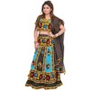 Exotic India Black and Blue Lehenga Choli from Jodhpur with