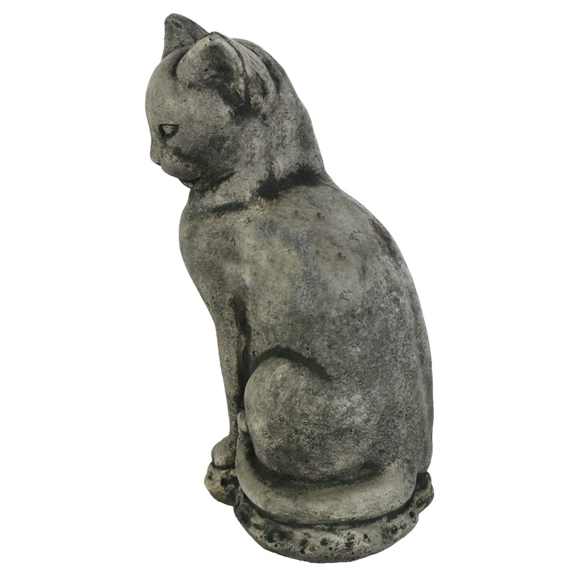 Siamese Concrete Cat Statue Kitty Cement Sculpture Cat Figure for