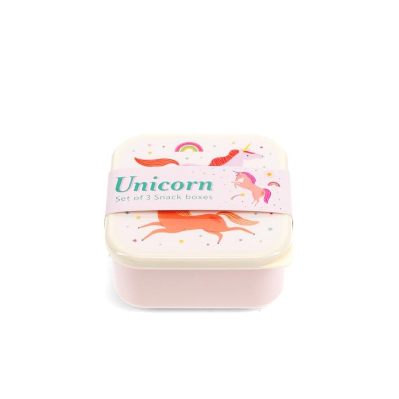 Snack Boxes (Set of 3) - Unicorn
