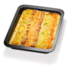 Dr. Oetker Brat- und Auflaufform, Gratinform für Lasagne, Hähnchen und leckere Aufläufe, Bräter aus Stahl mit Antihaft-Beschichtung, Menge: 1 Stück