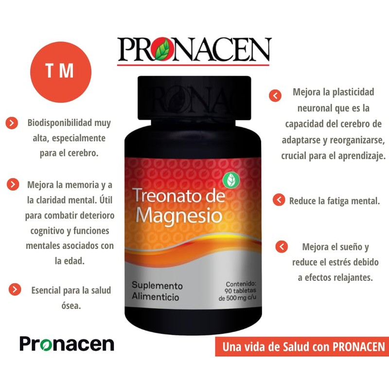 PRONACEN Treonato de Magnesio 90 tabletas