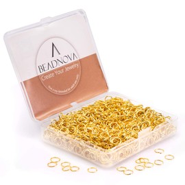 BEADNOVA 6mm Jump Rings Gold Jump Rings for Keychains Open Jump Rings for Necklace Repair (1200Pcs)