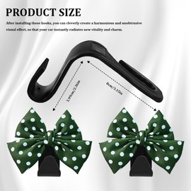 QZTYTY 2PCS Car Seat Headrest Hooks, Purse Hook for Car, Bow Shaped Vehicle Backseat Storage Hooks, Universal Car Purse Holder Hook Car Accessories Compatible with Purse Coat (Green Wave Point)