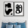 SIGNWIN Framed Canvas Print Wall Art Set Geometric Black Paint