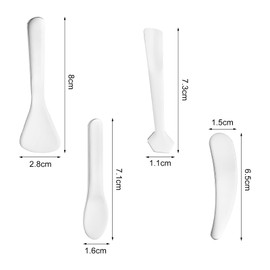 4 Stück spatel kosmetik,Kosmetikspatel,Edelstahl-Make Up Gebogenen Spatel,Gesichtsmaskenapplikator,Schönheitsspatel,Make Up Applikator,Kosmetik Metall Spatel für Creme Maske Lotion Feuchtigkeitscreme