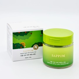 Sappom Apple Essence Pad, with AHA, Toner pad, Soothing and Peeling, 60 Sheets- for Sensitive Skin, Hydrating Care