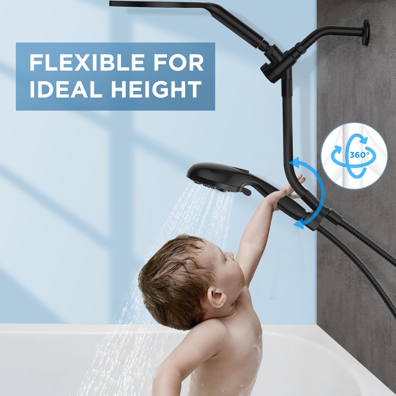 MakeFit Dual Handheld Shower Head Combo, 2-in-1 Rain Shower Heads