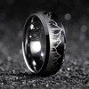 King Will 8mm Silver Black Mens Tungsten Wedding Ring Lasered
