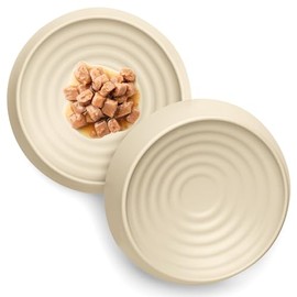 CatGuru Cuencos para gatos, tazón de comida para gatos sin estrés, alivia la fatiga del bigote, tazón ancho para gatos, cuencos antideslizantes para gatos, plato poco profundo para gatos, suministros de alimentación y riego para gatos (juego de 2, arena)