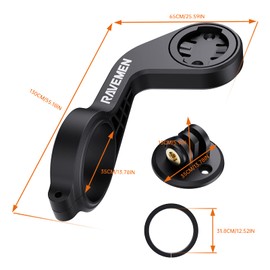 RAVEMEN AOM01 Mount Compatible with Garmin/Coospo/CYCPLUS/iGPSOPORT Bicycle Computer, Compatible with GoPro / FR160 / Bicycle Lights Fits 31.8 mm Handlebar Mount
