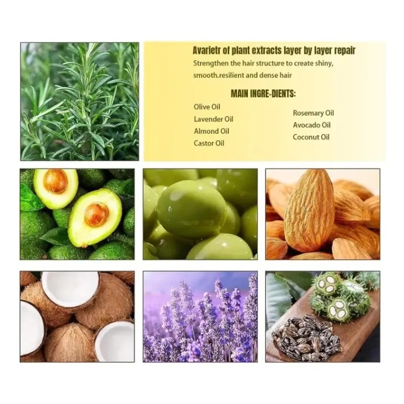 Aceite Vegano Natural Para El Crecimiento Del Cabello, 60 Ml