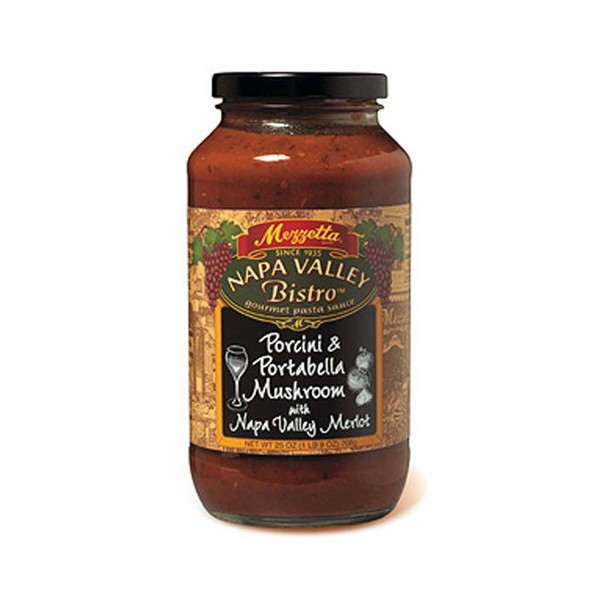 Mezzetta Napa Valley Bistro Pasta Sauce, Mushroom & Porcini, 25-Ounce Jars (Pack of 6)