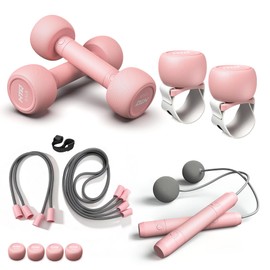 HTQ Adjustable Dumbbells, Pink Weights for Women at Home, Pink