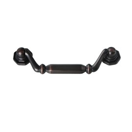 Utopia Alley Suffolk Pull Handle - Decorative Cabinet Drop Pull Handles for Cabinets and Drawers - Vintage Cabinet Hardware with Hand Finished Oil Rubbed Bronze - 3.8" Center to Center (25)