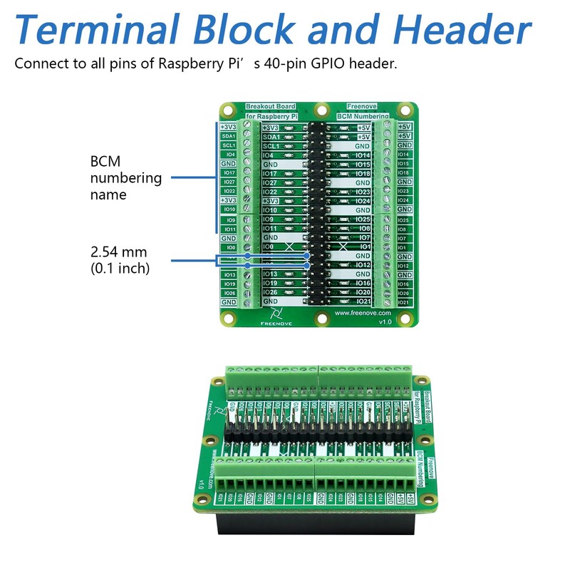 Freenove Breakout Board for Raspberry Pi 5 / 4B /