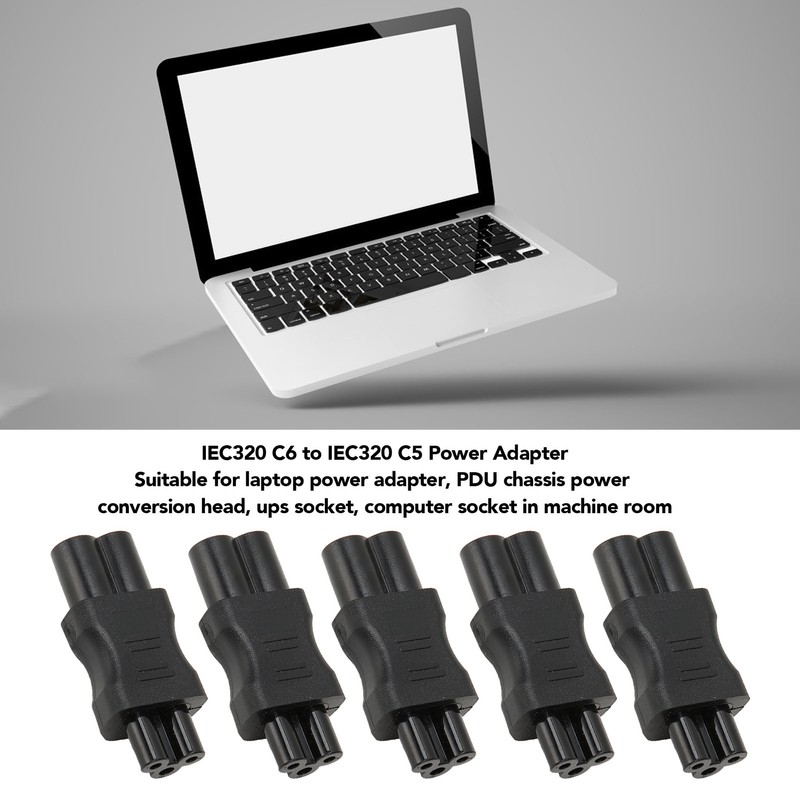 5 Pcs IEC320 C6 to IEC320 C5 Power Adapter Computer