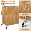 WOWLIVE Laundry Hamper with Wheels, Handwoven Rolling Laundry Basket with