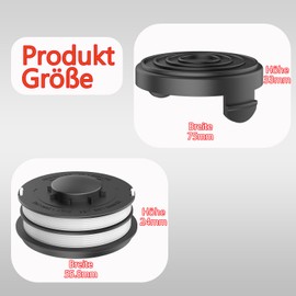 EVENLINKICS 3405685 Replacement Spool, Spool Cover TLE-02-1, for Einhell Grass Trimmer GC-ET 4530, Compatible with Einhell Grass Trimmer Replacement Parts (6 Replacement Thread Spools + 2 Spool Cover)