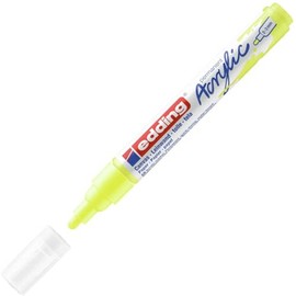 edding 5100 acrylic marker medium - neon-yellow - 1 waterproof acrylic paint marker - round nib 2-3mm - acrylic paint pen for drawing on canvas, art paper and wood - acrylic markers for pebbles