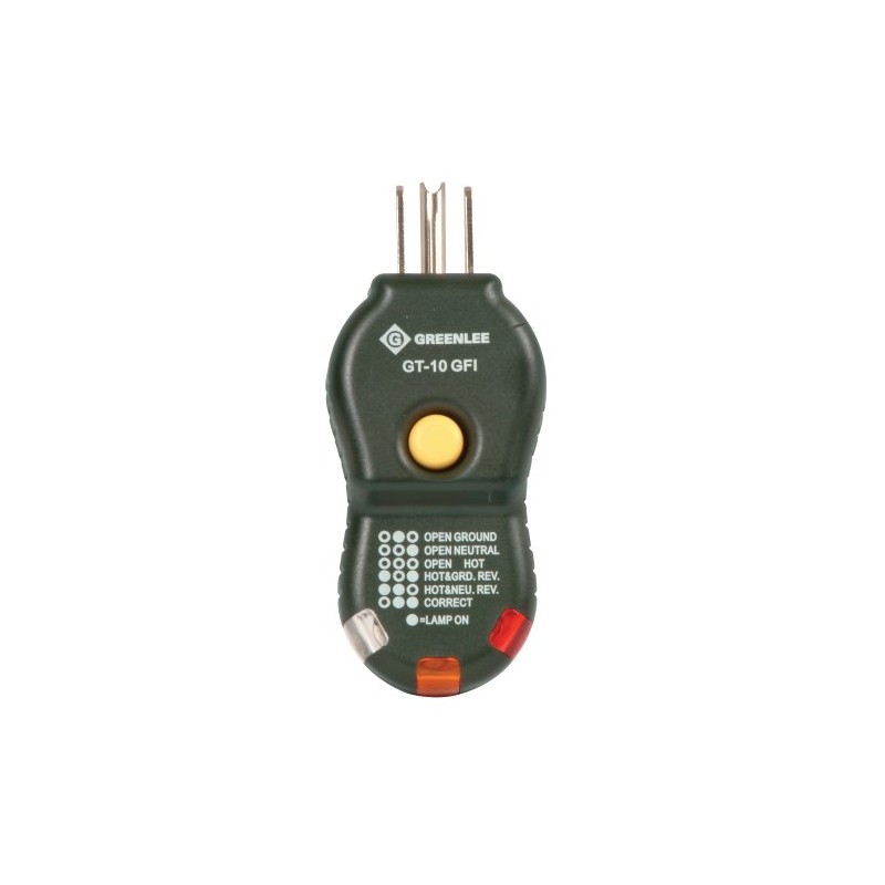 Greenlee GT-10GFI Tester, Circuit GFI, Circuit Tester Polarity Cube for