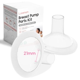 Pump Parts for Medela Breast Pump, 21MM Oval Soft Flanges w/ 106 Degree Wider Opening Angle for Medela Symphony Pump, PersonalFit, Freestyle, Maxflow, Freestyle Flex Swing Maxi Connector（2 Packs ）