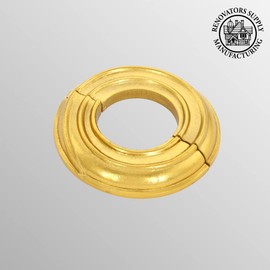 Renovators Supply Manufacturing Aluminum Escutcheon Plate 3.88" OD Escutcheon 1.5" IPS Lacquered Brass Finish Radiator Flange