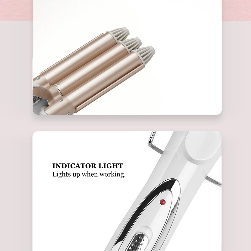 Three Barrel Curling Iron Salon Hairstyling Waver Hair Crimper Hairdressing