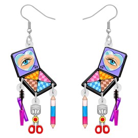 YINYA Acrylic Novelty Cosmetic Earrings Makeup Set Dangle Jewelry for Women Teens Girls Birthday Party Gifts (Multi)