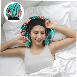 Mikinona Silk Satin Bonnet Sleep Cap for Women Elastic Hair Cap Sleep Hat for Curly Hair