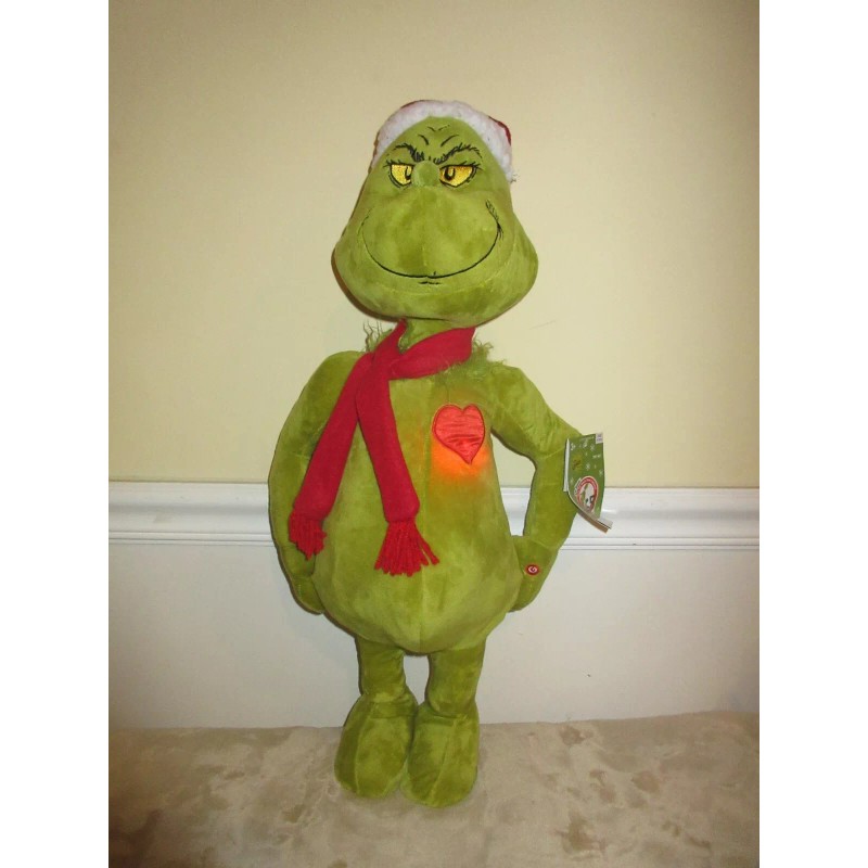 Gemmy The Grinch 65th Anniversary Greeter Light Up Beating Heart