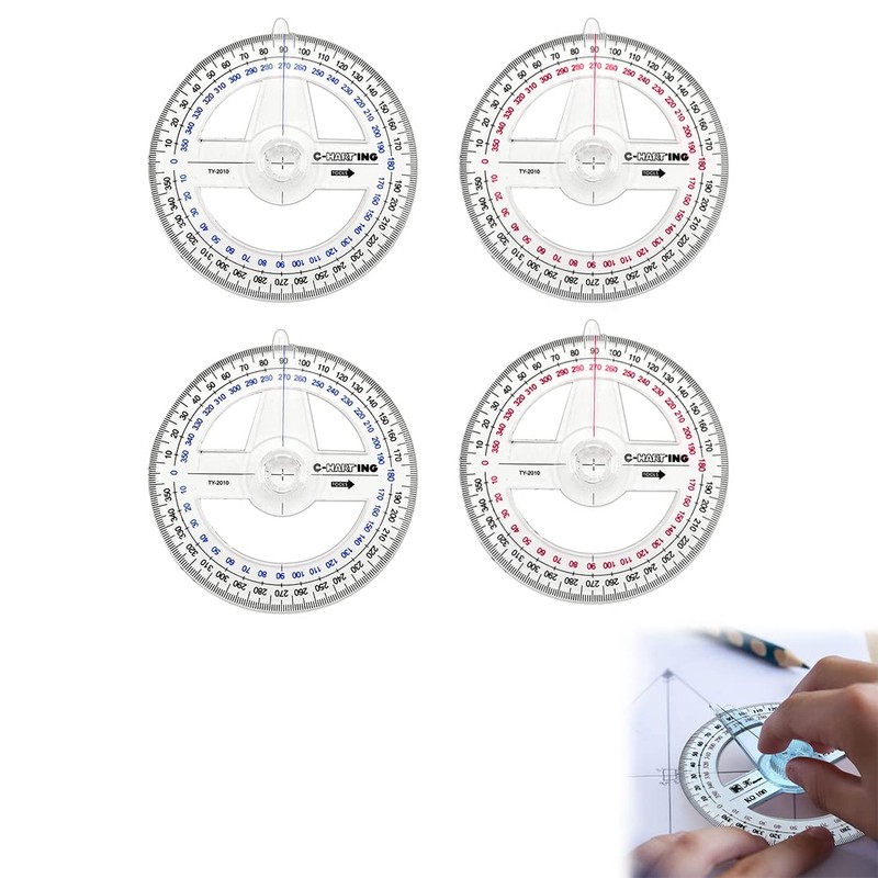 4 Pieces 360 Degree Angle Finder with Swivel Arm for