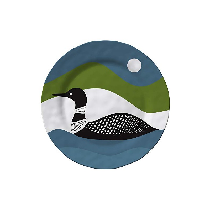Merritt Loons by Kate Nelligan 11.5-inch Melamine Dinner Plate, Set