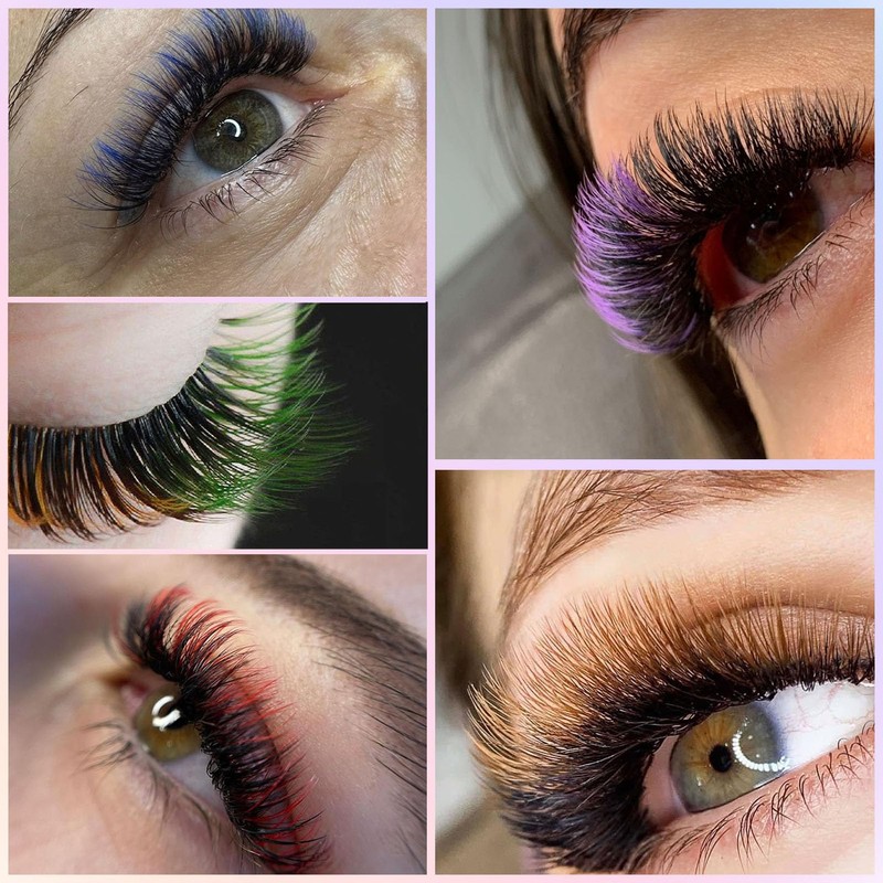 CoMango Purple Ombre Colored Lash Extension C Curl Easy Fan